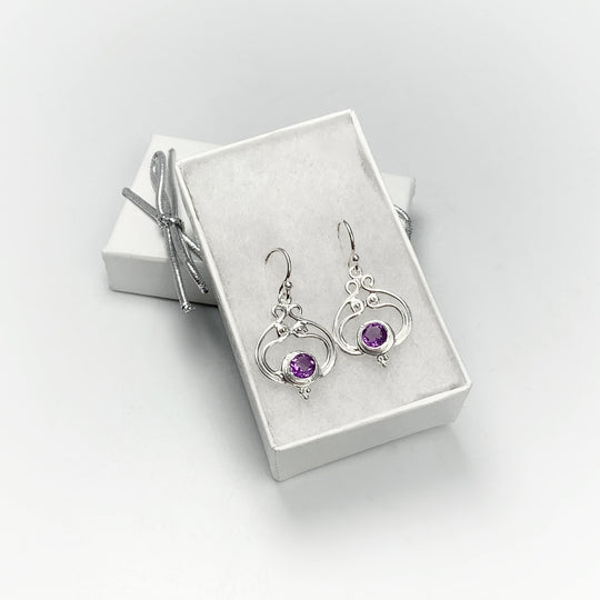 Amethyst Dangle Earrings - Rocks and Gems Canada