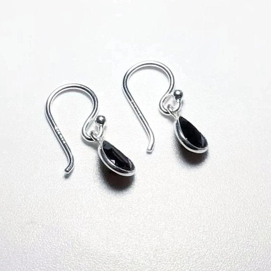 Faceted Black Onyx Dangle Earrings - Rocks and Gems Canada