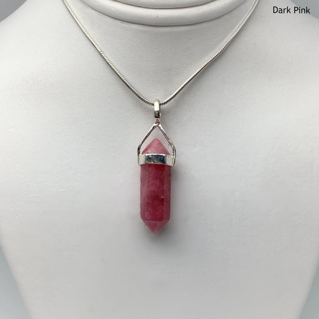 Rhodonite Double Terminated Point Pendant - Rocks and Gems Canada