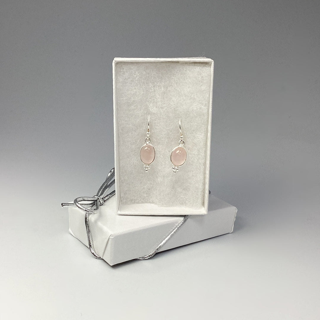 Rose Quartz Dangle Earrings - Rocks and Gems Canada