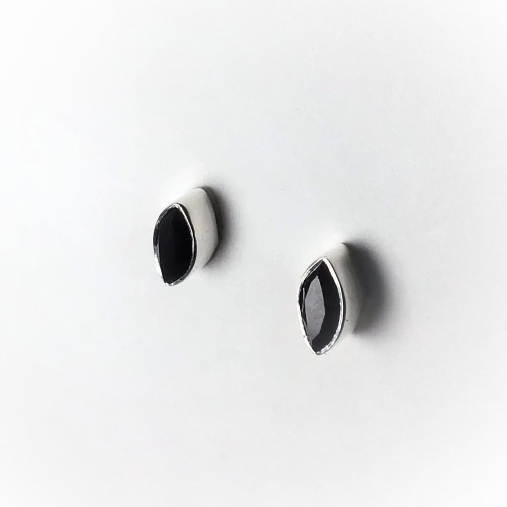 Faceted Black Onyx Stud Earrings - Rocks and Gems Canada