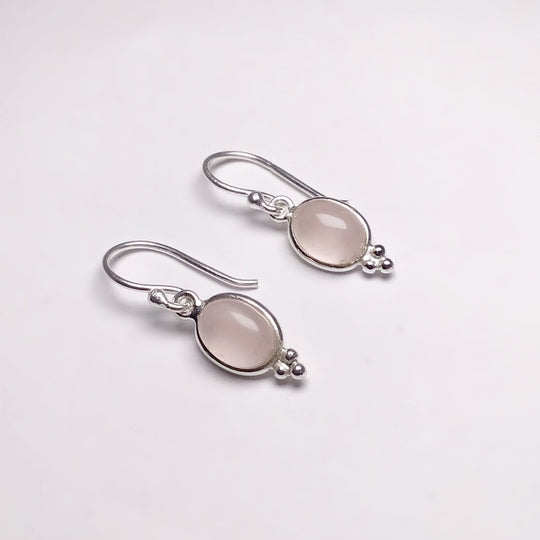 Rose Quartz Dangle Earrings - Rocks and Gems Canada
