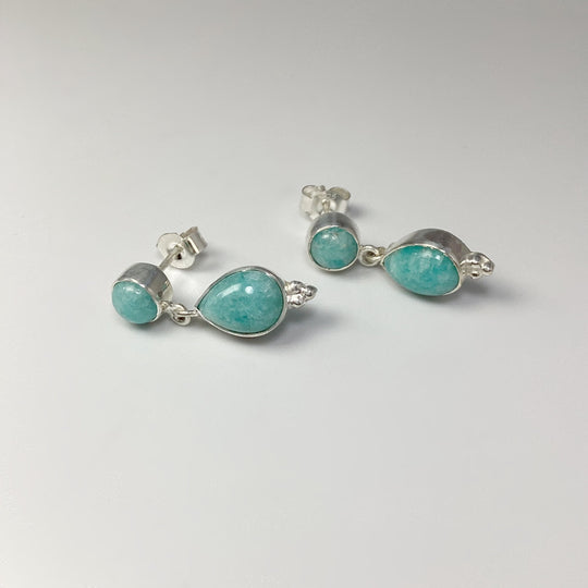 Amazonite Stud Earrings - Rocks and Gems Canada
