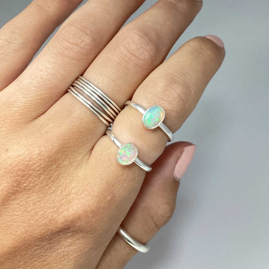 Faceted Ethiopian Fire Opal Ring - Rocks and Gems Canada