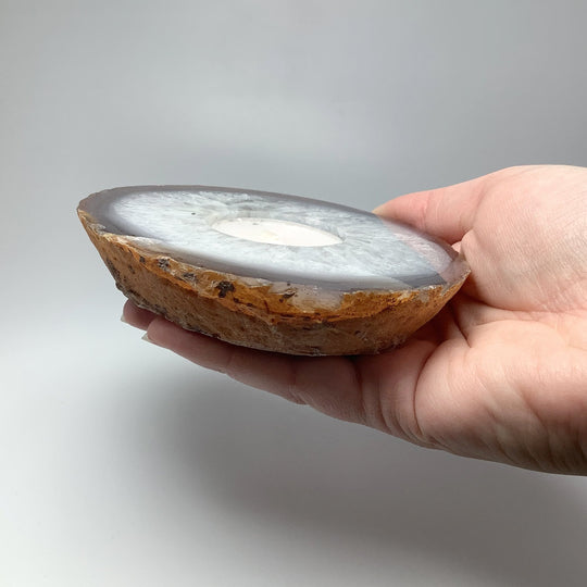 Agate Candle Holder - Rocks and Gems Canada