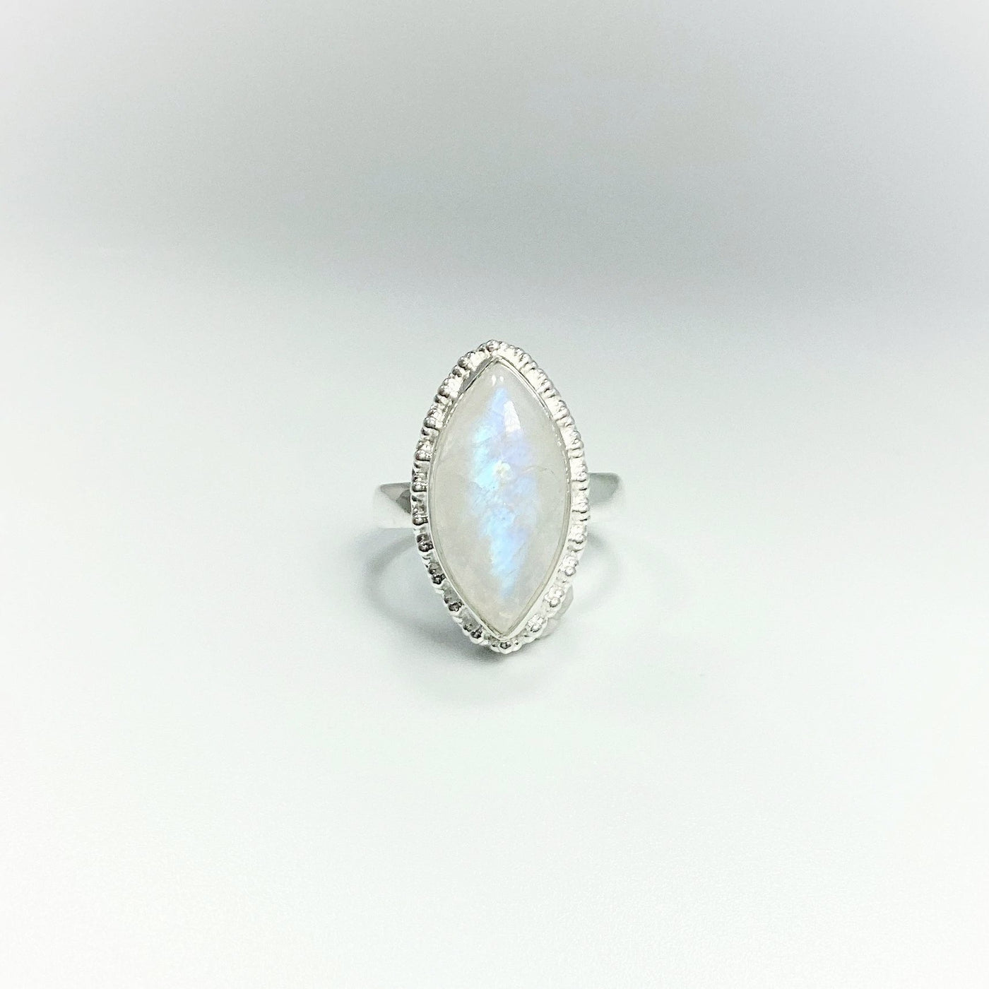 Rainbow Moonstone Marquise Cut Ring