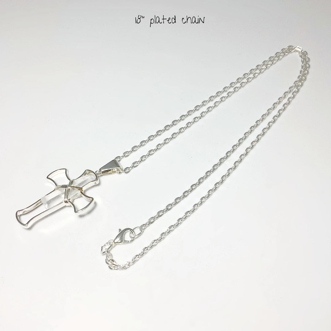 Quartz Cross Necklace - Rocks and Gems Canada