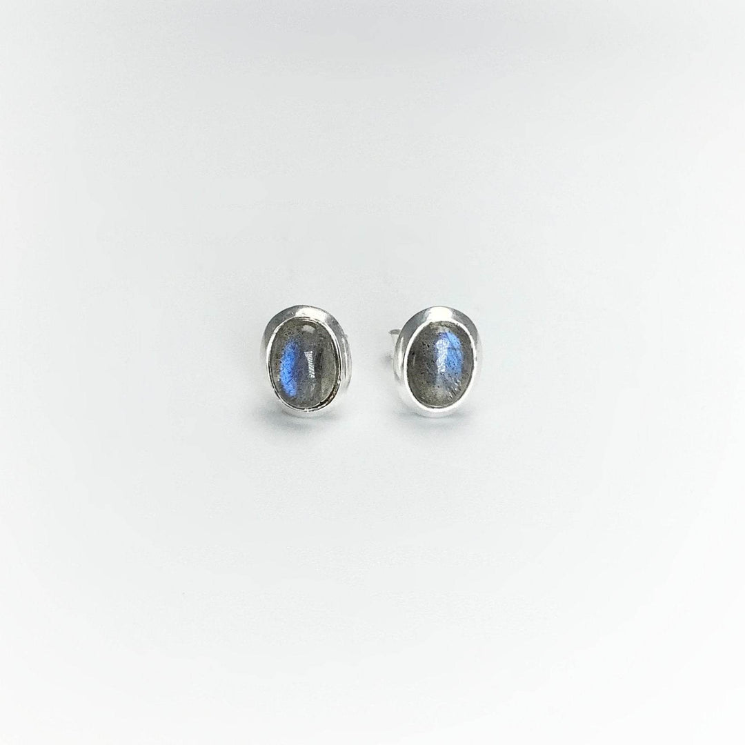 Labradorite Stud Earrings - Rocks and Gems Canada