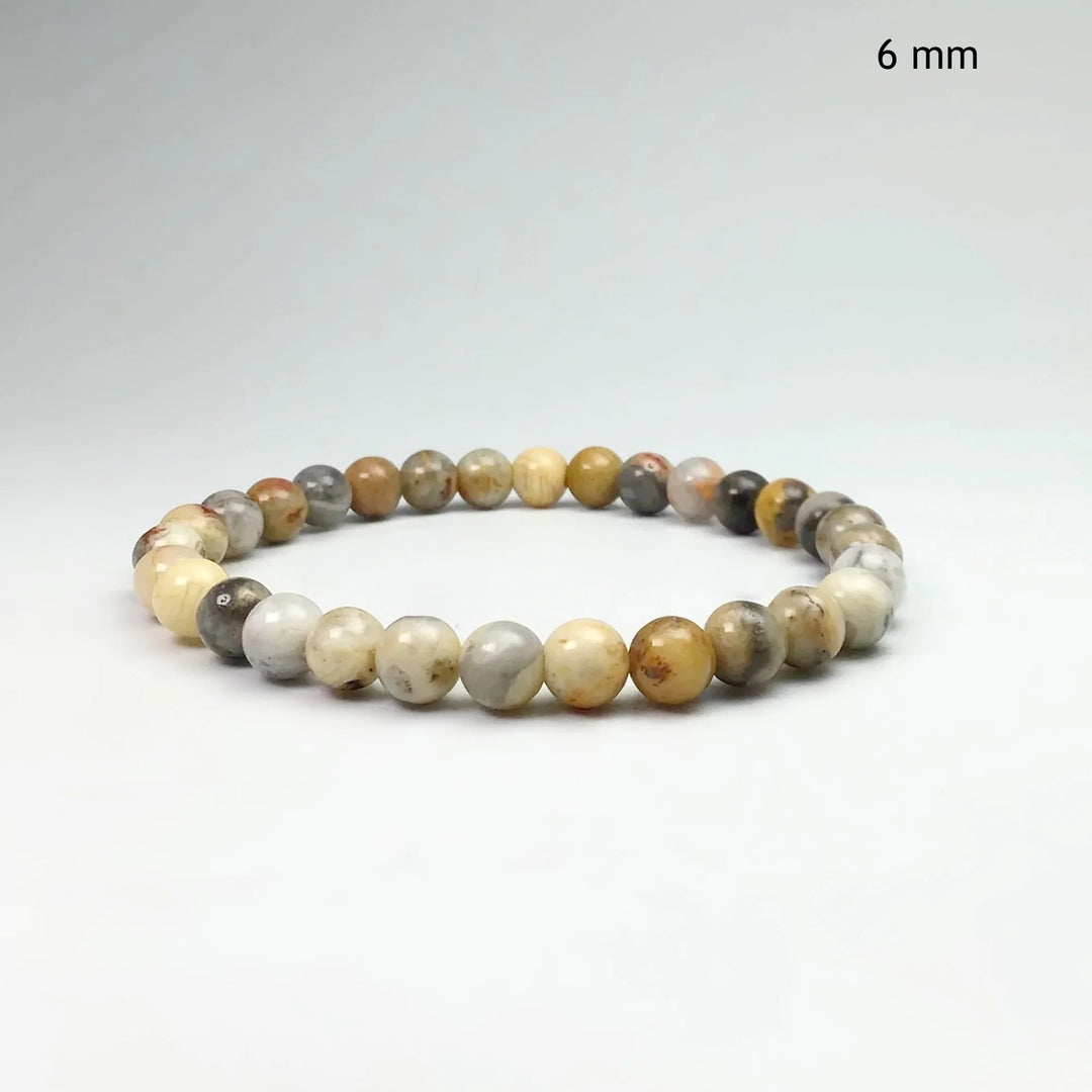 Natural Crazy Lace Agate Beaded Bracelet - Rocks and Gems Canada