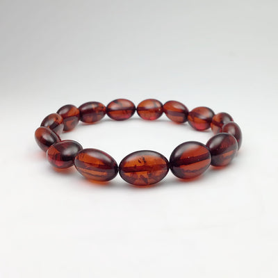Cognac Amber Beaded Bracelet