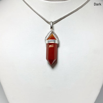 Carnelian Agate Double Terminated Point Pendant