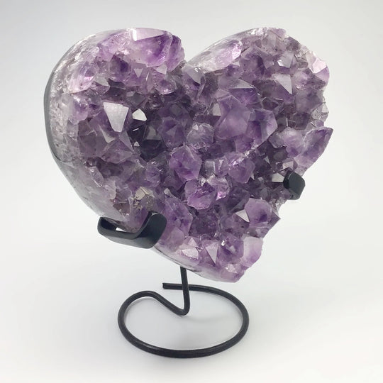 Amethyst Druze Cluster Heart On Stand - Rocks and Gems Canada