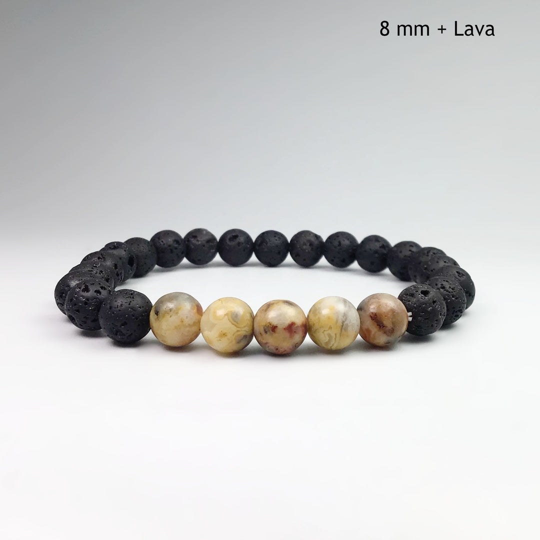 Natural Crazy Lace Agate Beaded Bracelet - Rocks and Gems Canada