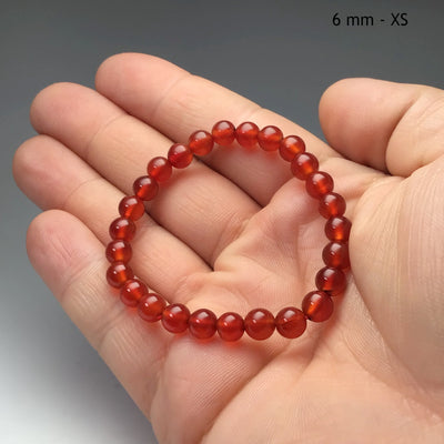 Carnelian Bracelet with Hanging Flying Owl Charm 8 mm Round Beads Bracelet