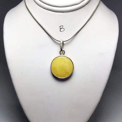 Butterscotch Amber Pendant - Medium Circle