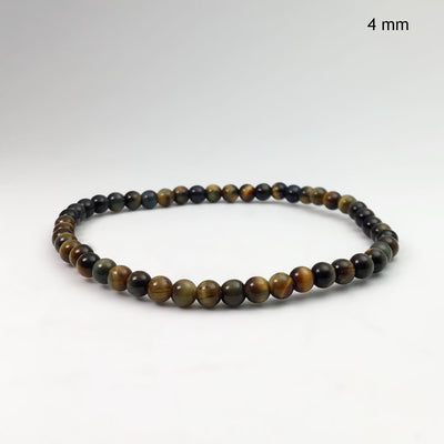 Blue Gold Tiger Eye Beaded Bracelet