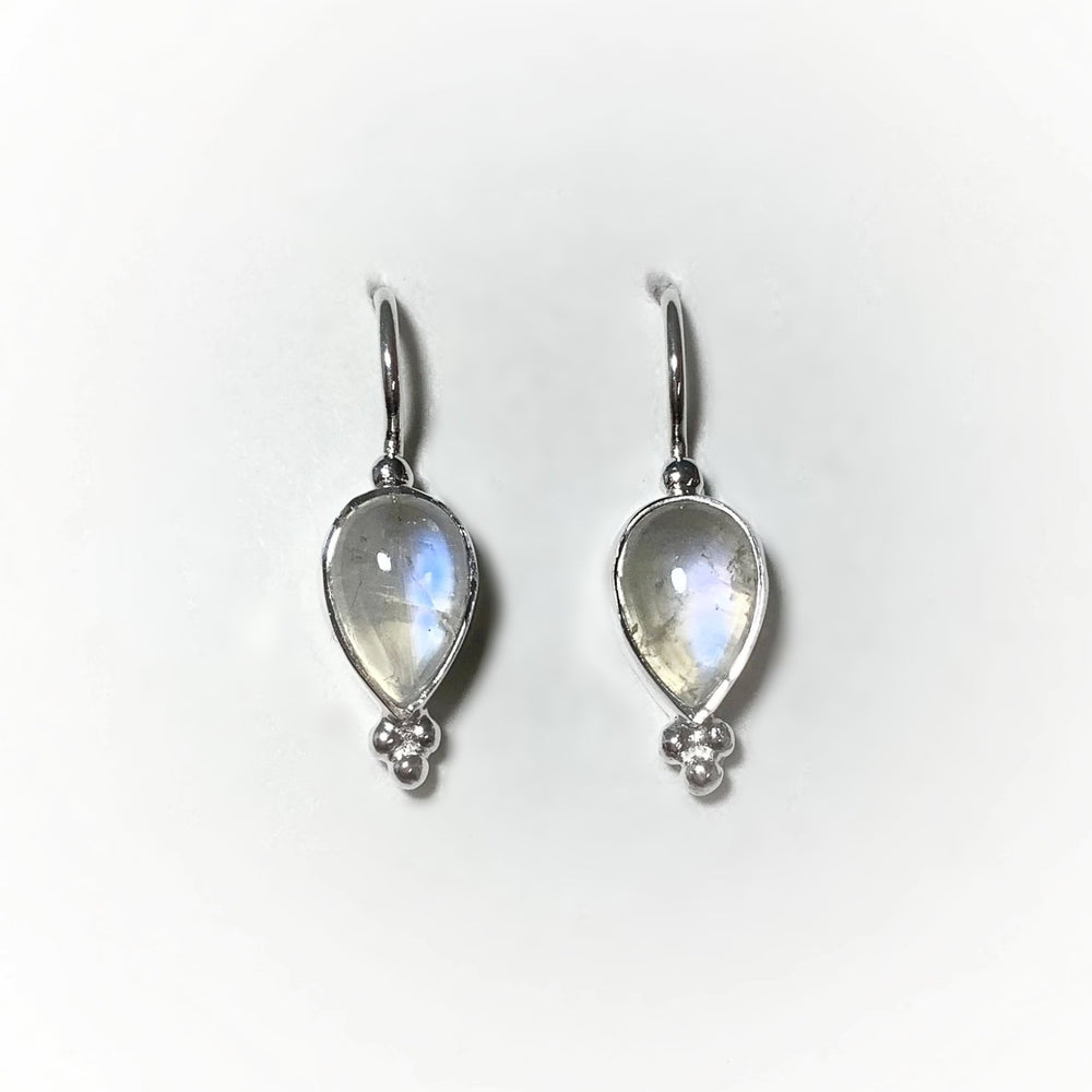 Rainbow Moonstone Dangle Earrings - Rocks and Gems Canada