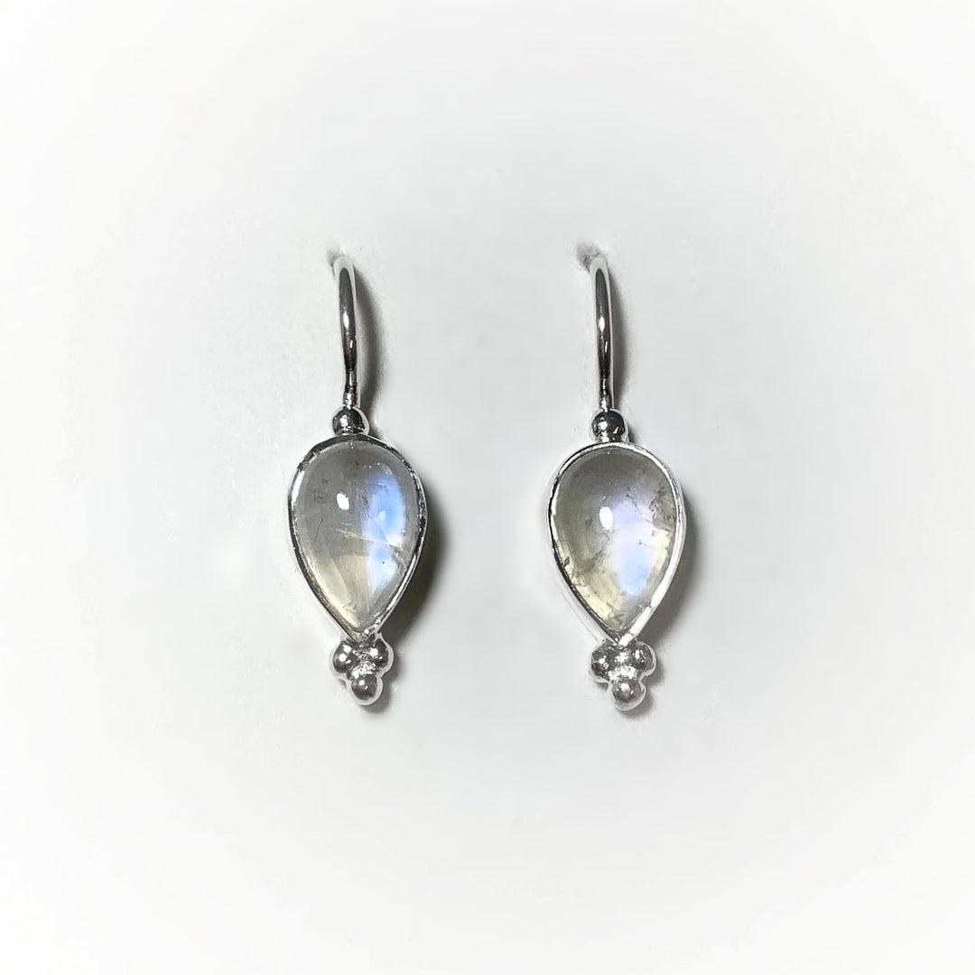 Rainbow Moonstone Dangle Earrings - Rocks and Gems Canada