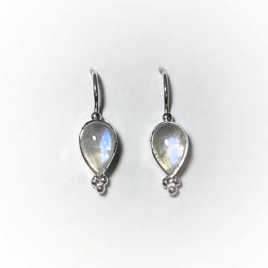 Rainbow Moonstone Dangle Earrings - Rocks and Gems Canada