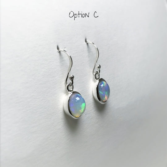 Ethiopian Fire Opal Dangle Earrings - Rocks and Gems Canada