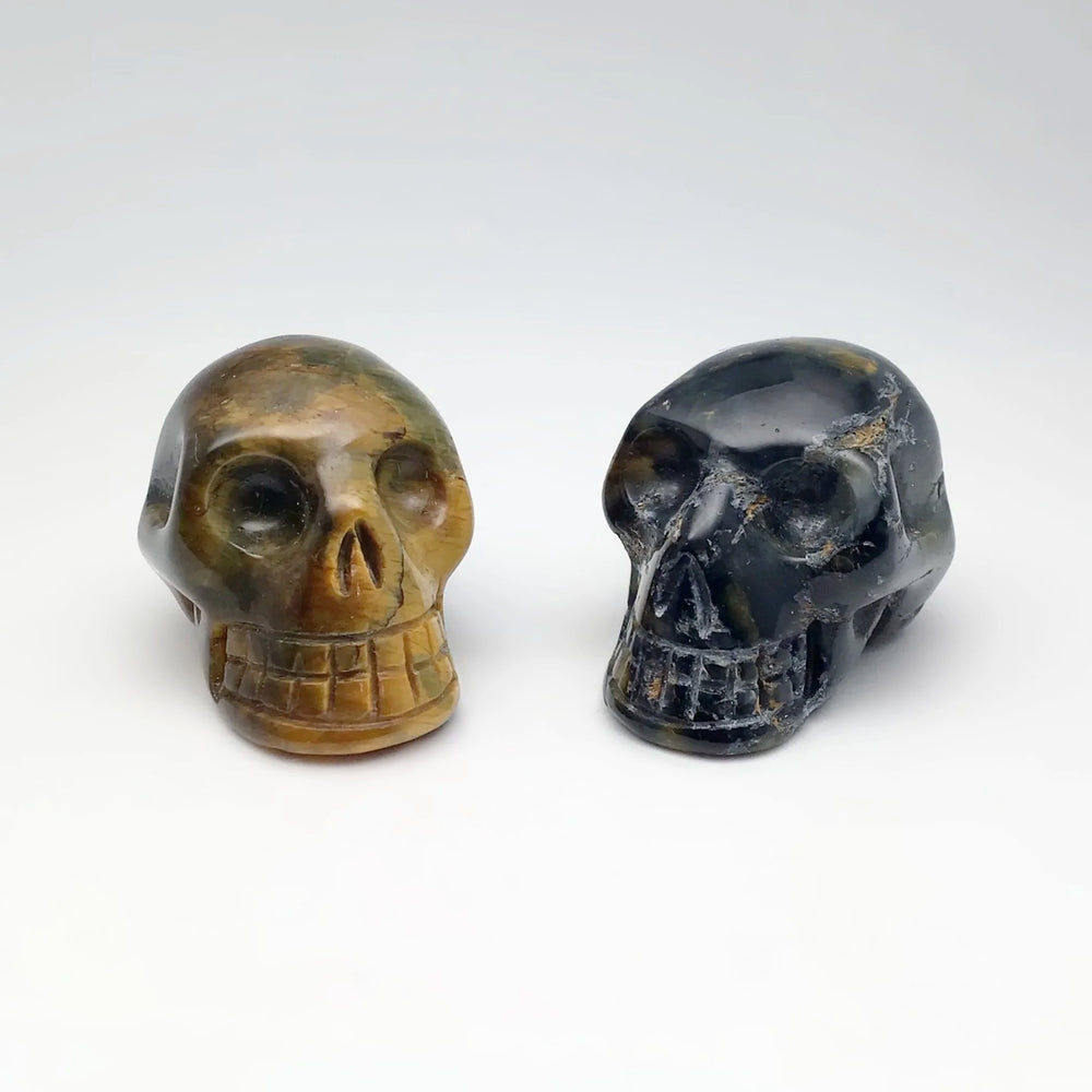 Carved Tiger Eye Skull - Rocks and Gems Canada