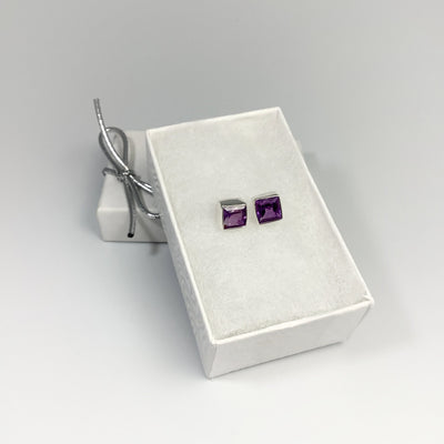 Amethyst Stud Earrings