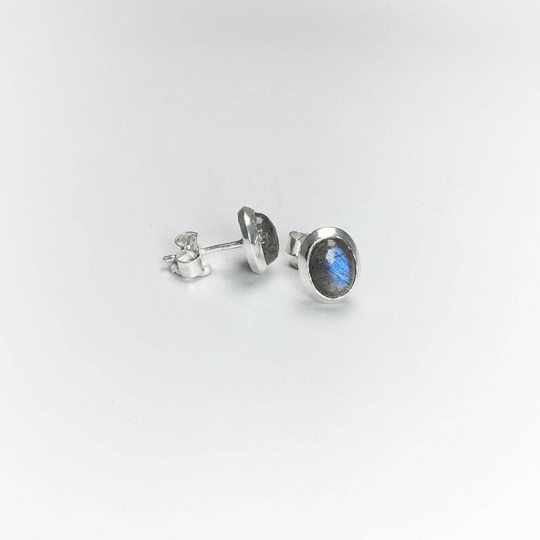 Labradorite Stud Earrings - Rocks and Gems Canada