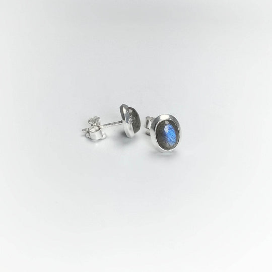 Labradorite Stud Earrings - Rocks and Gems Canada