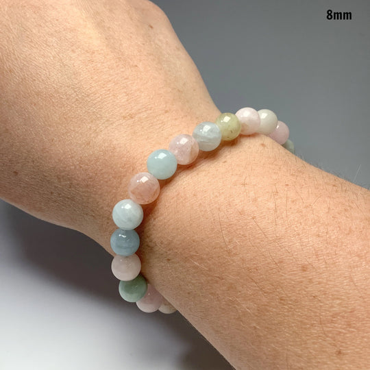 Morganite Beaded Bracelet - Rocks and Gems Canada