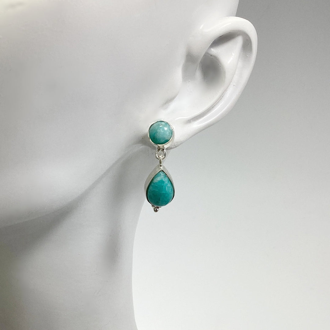 Amazonite Stud Earrings - Rocks and Gems Canada