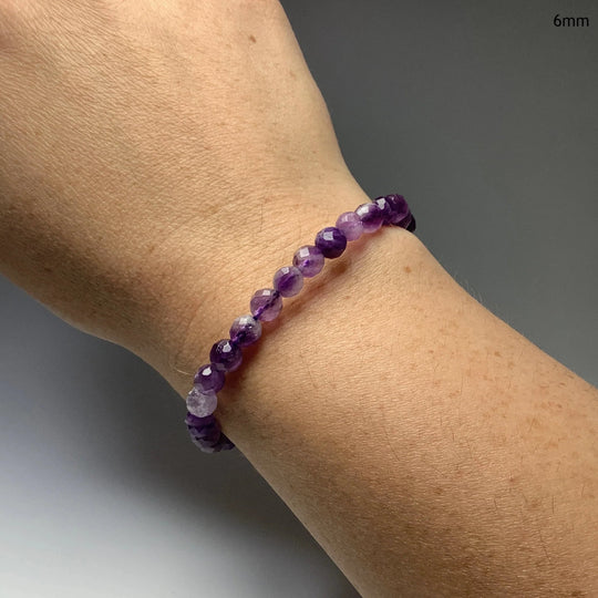 Chevron Amethyst Faceted Beaded Bracelet - Rocks and Gems Canada