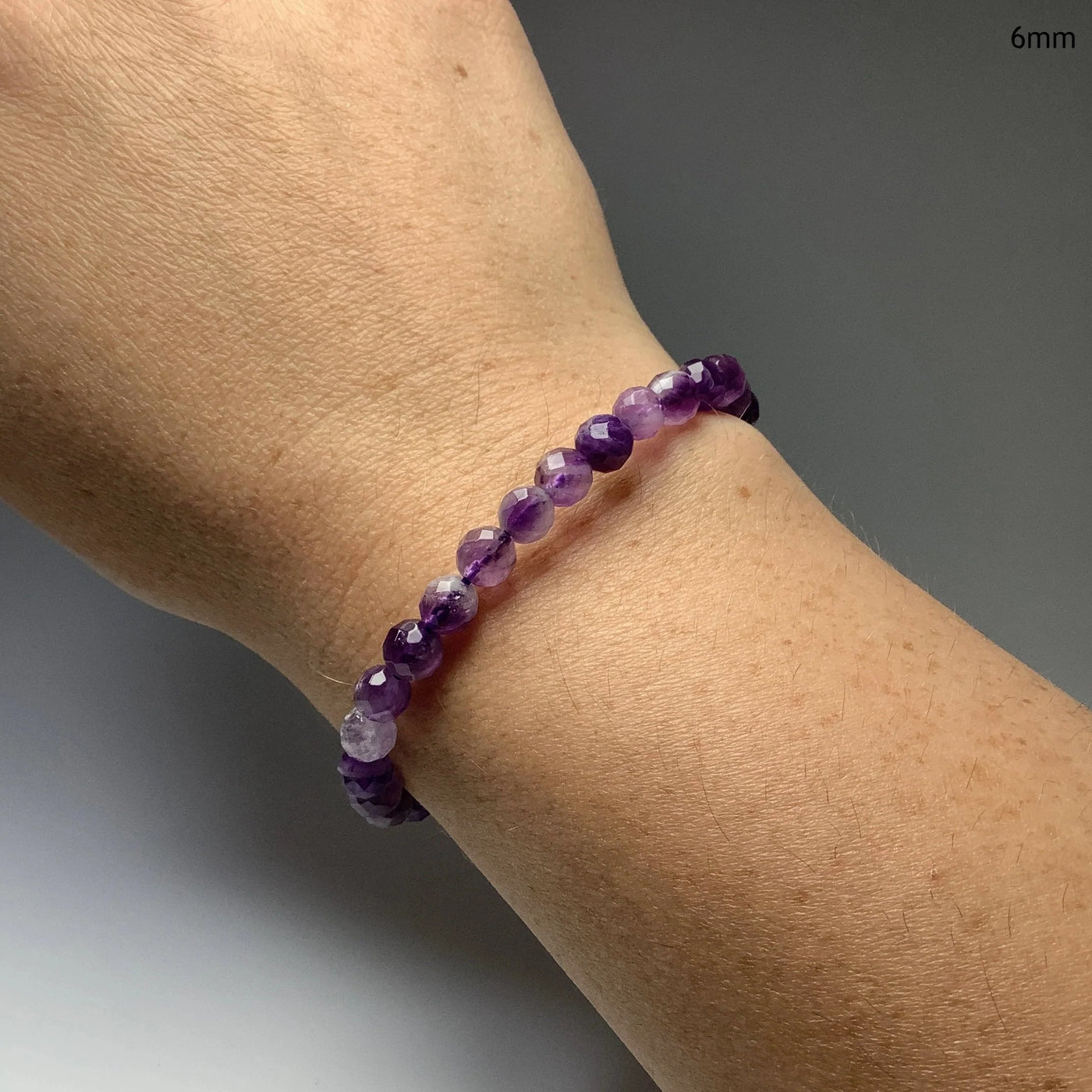 Chevron Amethyst Faceted Beaded Bracelet