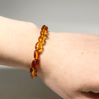 Cognac Amber Beaded Bracelet