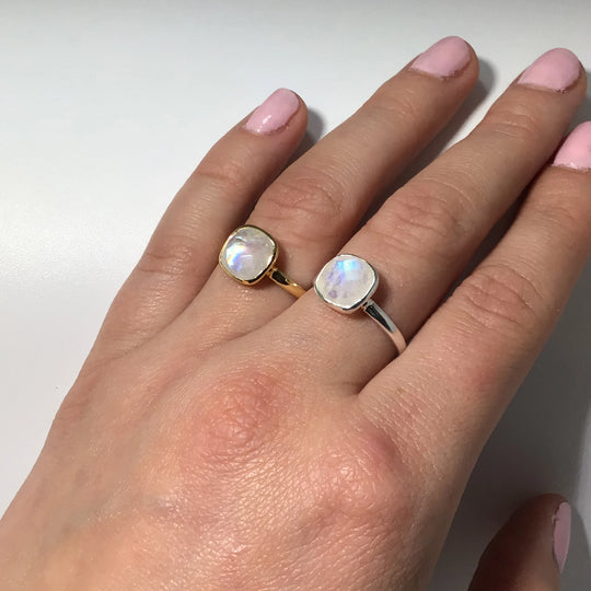 Rainbow Moonstone Ring - Rocks and Gems Canada