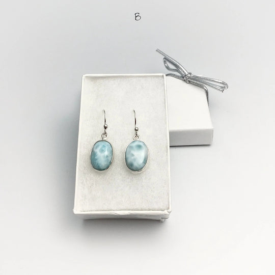 Larimar Dangle Earrings - Rocks and Gems Canada