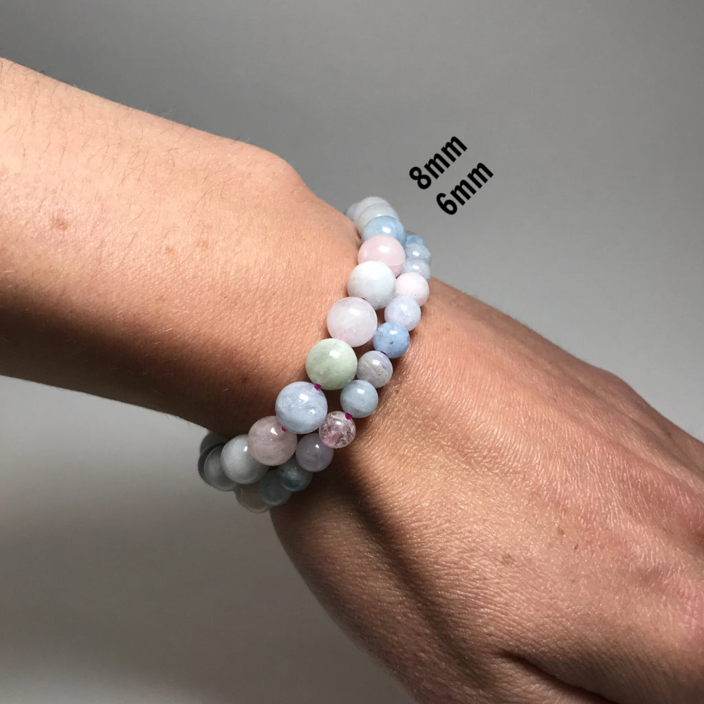 Morganite Beaded Bracelet - Rocks and Gems Canada
