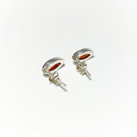 Cognac Amber Stud Earrings - Rocks and Gems Canada