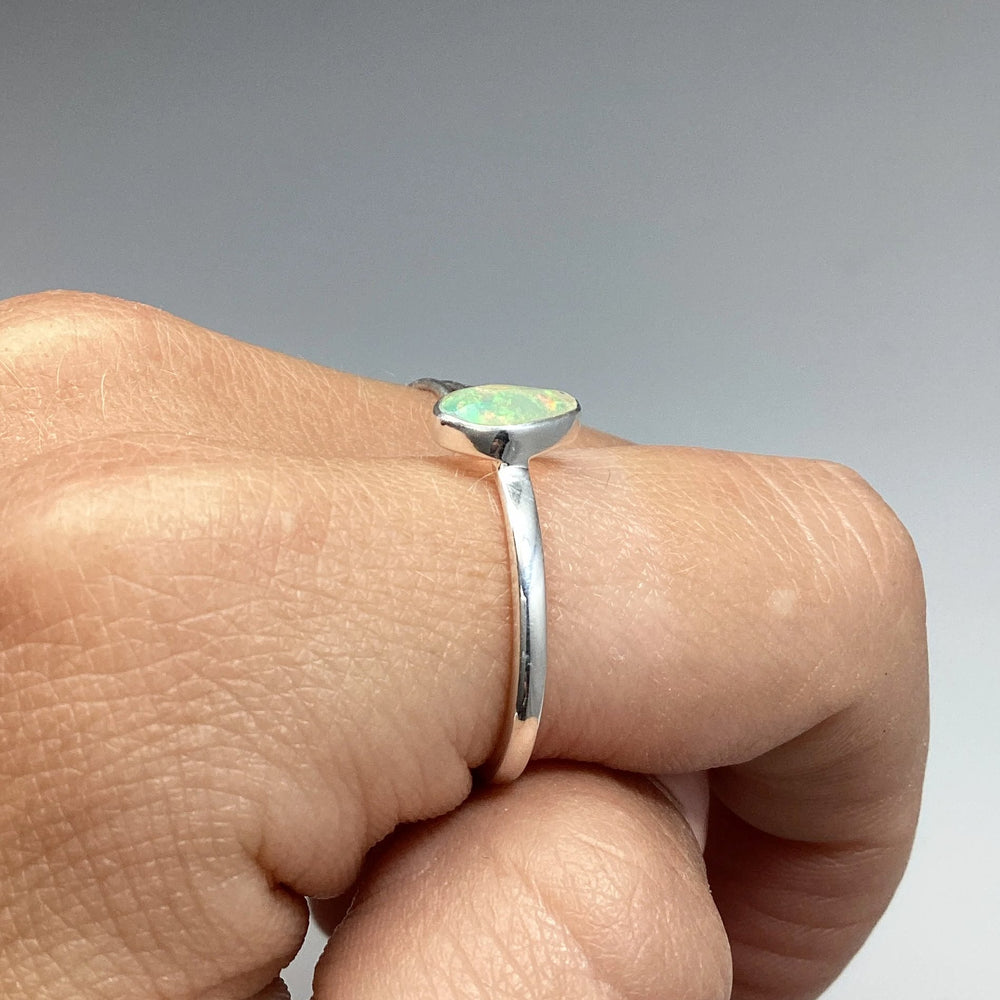 Faceted Ethiopian Fire Opal Ring - Rocks and Gems Canada