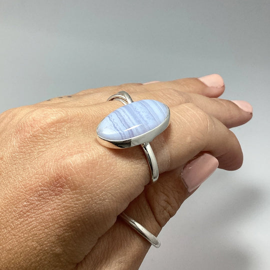 Blue Lace Agate Ring - Rocks and Gems Canada