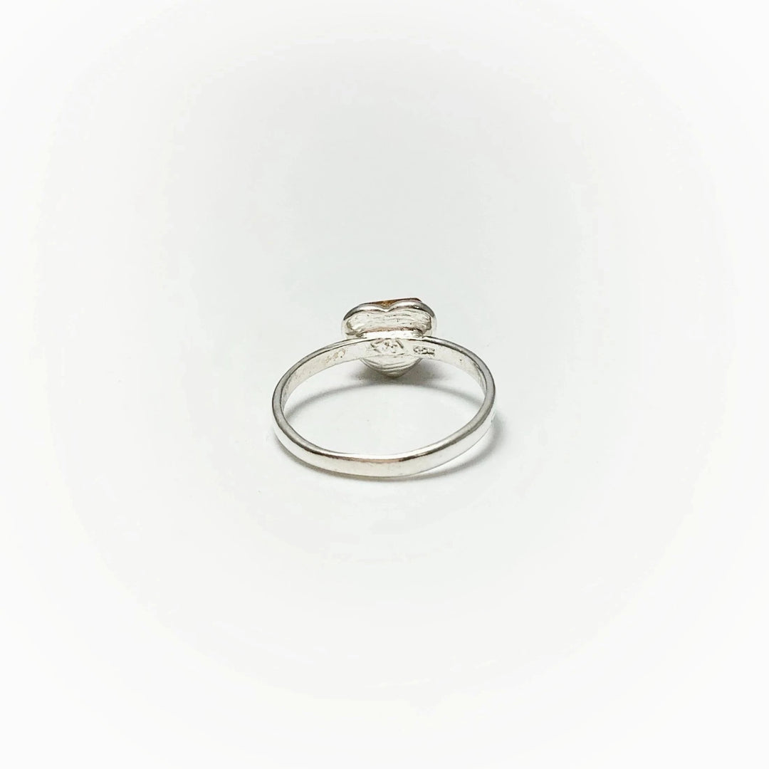 Cognac Amber Heart Ring - Small Sizes - Rocks and Gems Canada