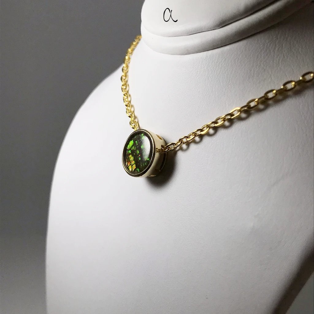 Alberta Ammolite 14K Gold Pendant - Rocks and Gems Canada