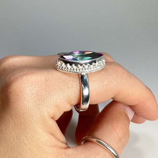 Mystic Topaz Marquise Cut Ring - Rocks and Gems Canada
