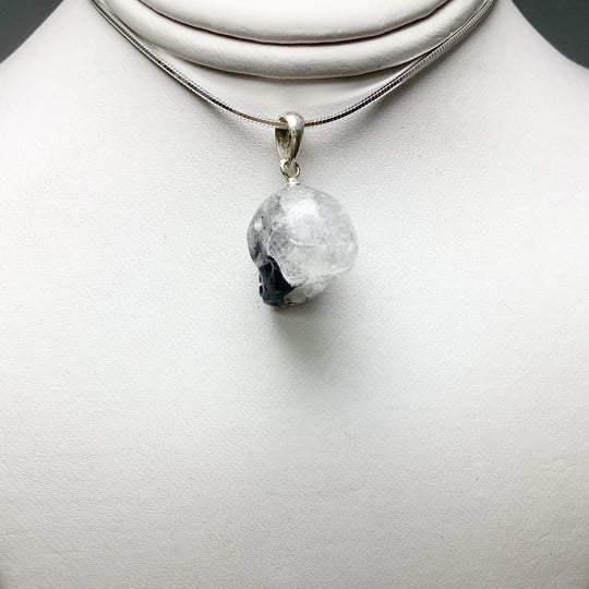 Tourmalated Quartz Skull Pendant - Rocks and Gems Canada