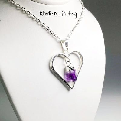 Heart Necklace with Amethyst