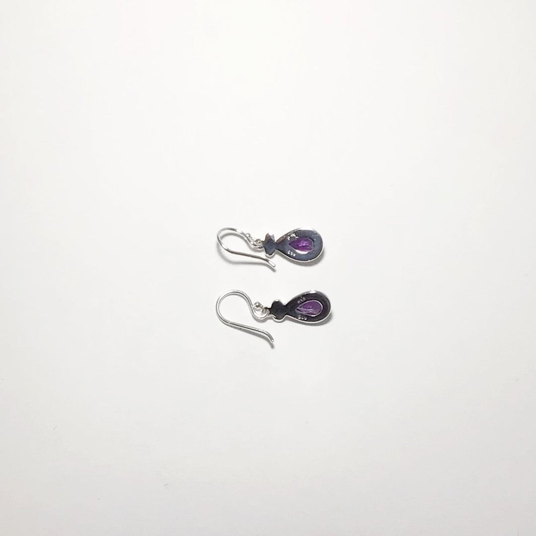 Amethyst Faceted Dangle Earrings - Rocks and Gems Canada