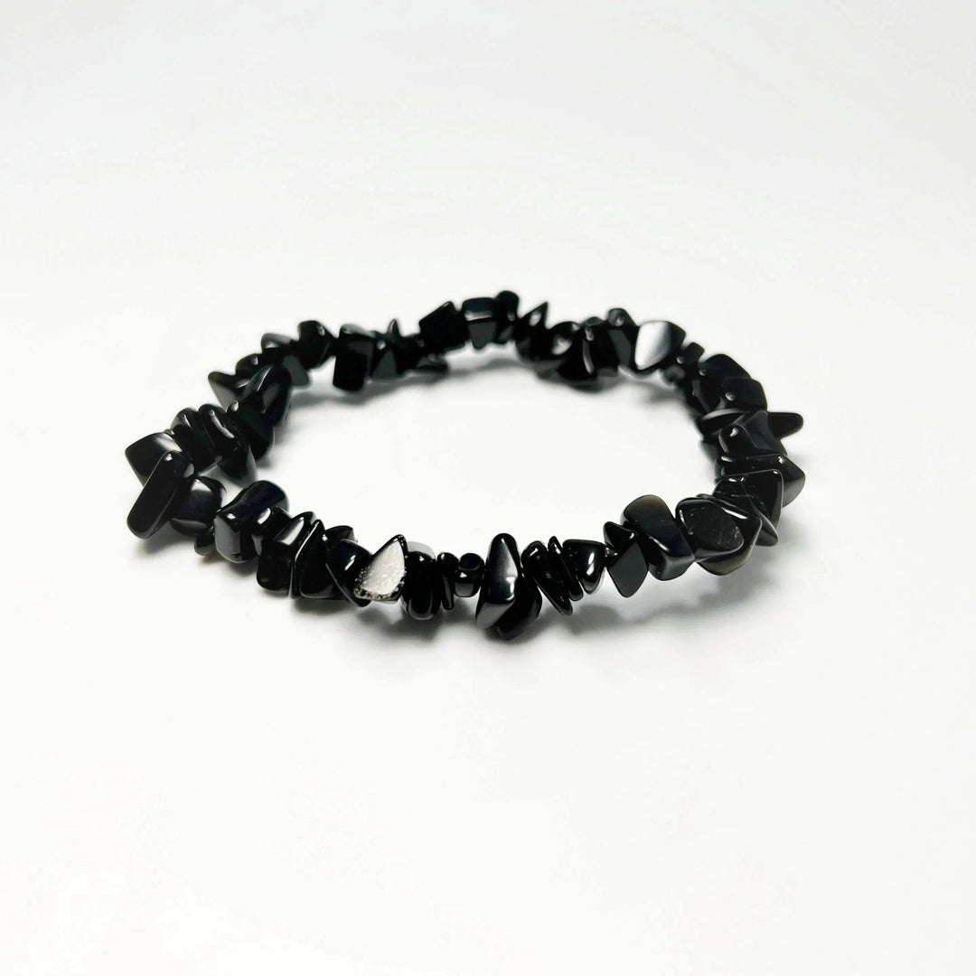 Obsidian Chip Beaded Bracelet - Rocks and Gems Canada