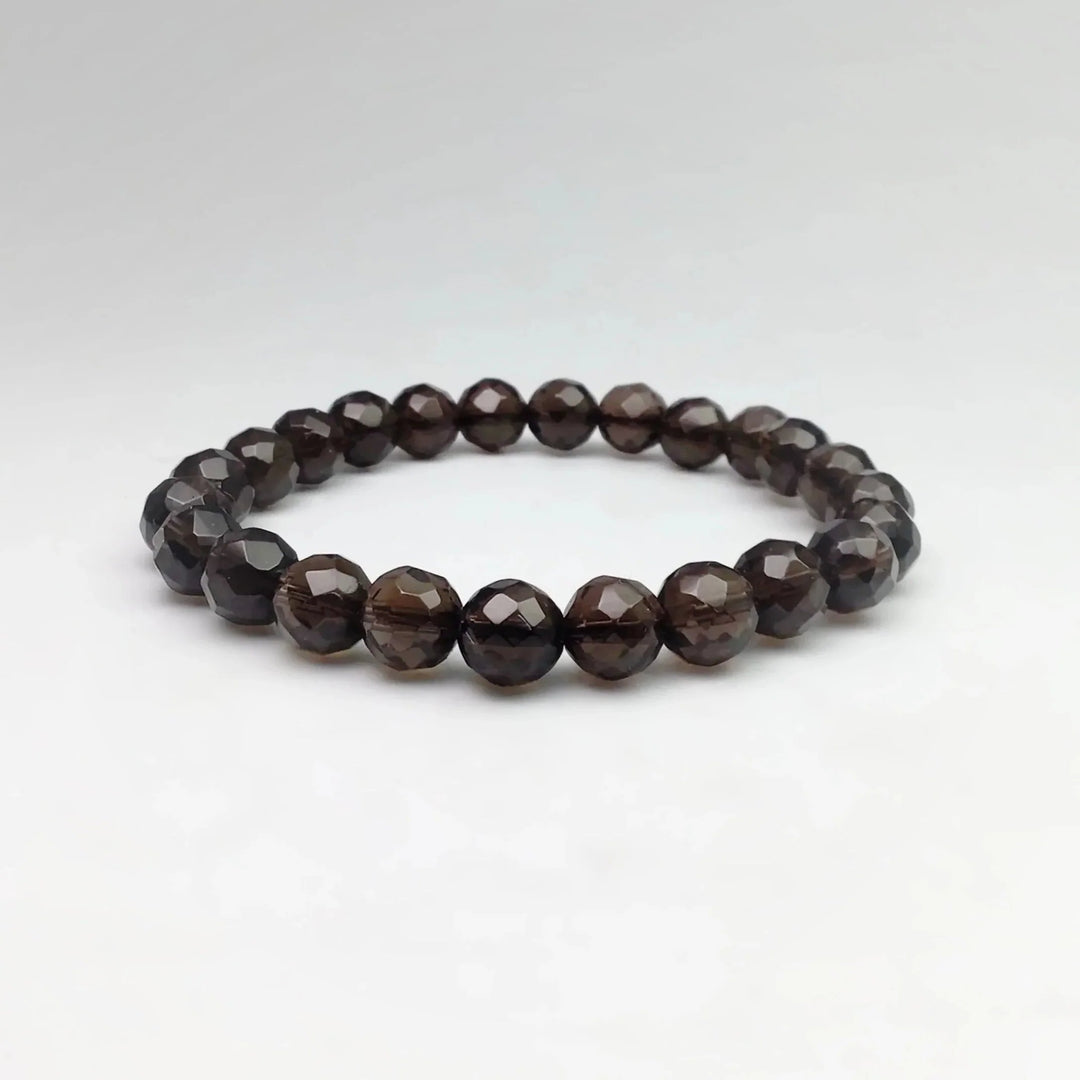 Smoky Quartz Faceted Beaded Bracelet - Rocks and Gems Canada