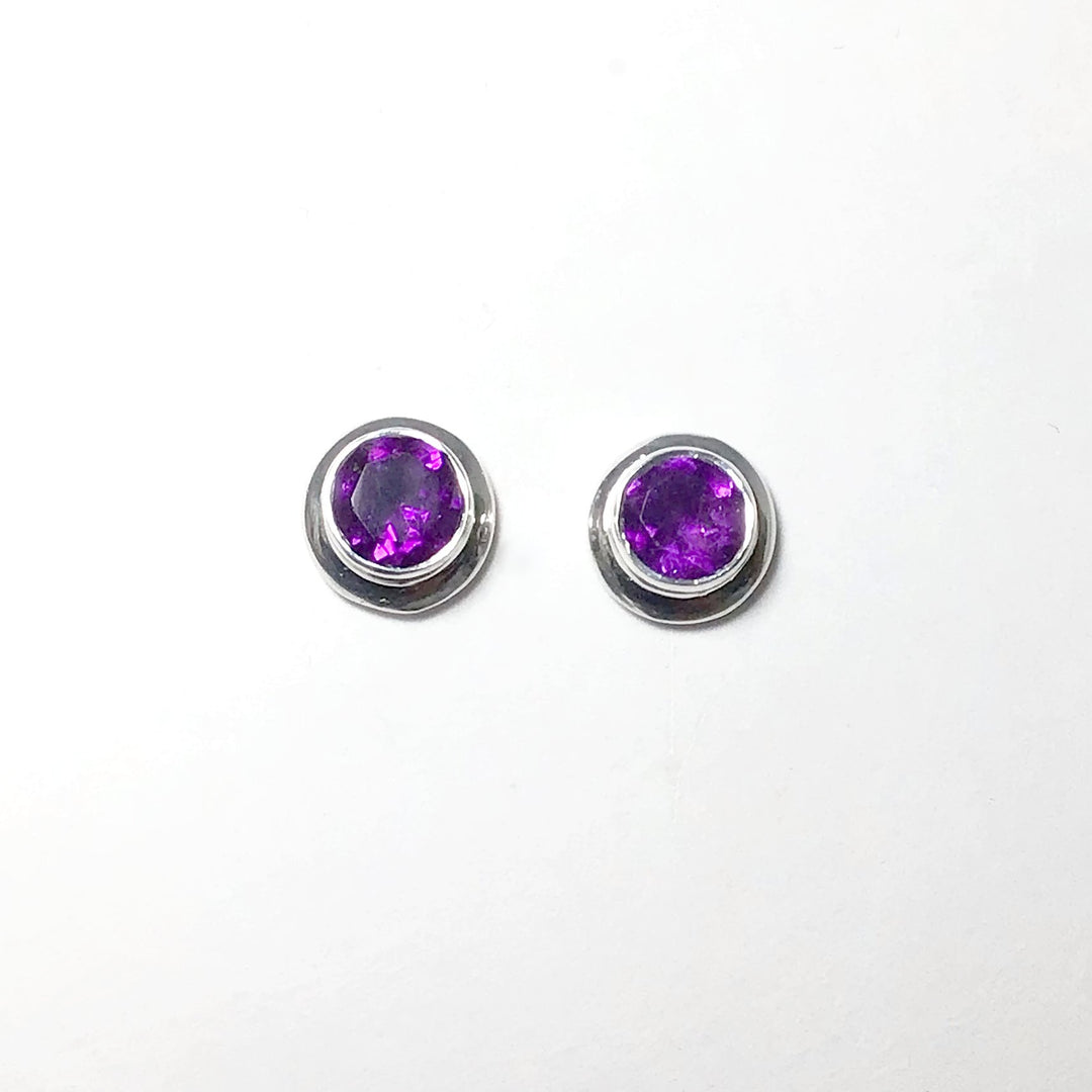 Amethyst Stud Earrings - Rocks and Gems Canada