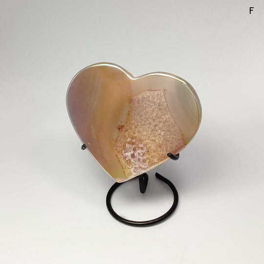 Rainbow Agate Heart on Stand - Rocks and Gems Canada