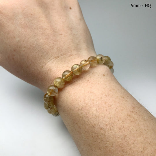 Rutilated Quartz Beaded Bracelet - Rocks and Gems Canada
